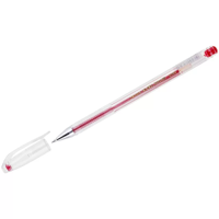 Ручка гелевая Crown "Hi-Jell" красная 0,5мм