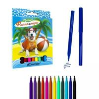 232163 Фломастеры 12 цветов "Собака", вентилируемые колпачки, картонная упаковка, е/п, JOSEF OTTEN 6816S-12