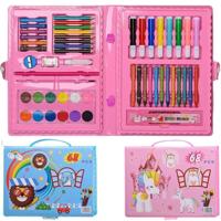 МС-5782 Набор для детского творчества: в виде папки-портфеля на кнопке; 68 предметов: цветные карандаши, восковые мелки, пастель, фломастеры