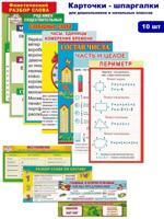 Карточки-шпаргалки для дошкольников и начальных классов (набор 10 шт)