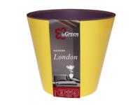 Горшок для цветов "London", 160 мм, 1,6 л, цвет: желтый, сливовый