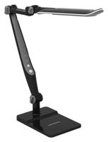 Настольный светодиодный светильник (NL86) на подставке+струбцина в комплекте, черный/серебро, 12В