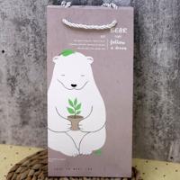 Пакет подарочный «Polar bear», leaves (12*10*24.5)