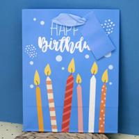 Пакет подарочный (S) «Happy Birthday», blue (18*23*10)