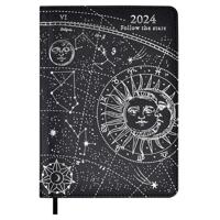Ежедневник датированный на 2024 год Астрологический, черный, А6+, 200 листов