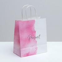 Пакет подарочный крафтовый «Present for you», 22 × 25 × 12 см