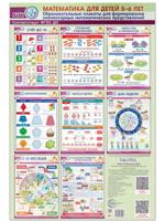 Математика для детей 5-6 лет. Комплект из 8 образовательных  плакатов А3 (340х490) для формирования