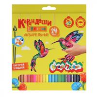 Набор цветных карандашей Акварельные, 24 цвета, шестигранные