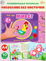 Рисование без кисточки. Кто где живет. Рисования пальчиками