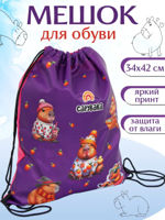 Мешок для обуви "Капибара с апельсинами" 34х42 см