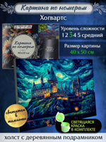 Картина по номерам со светящейся краской "Хогвартс"