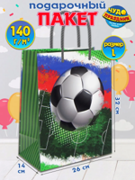 Пакет подарочный "Футбол" 32х26х14 см