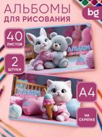 Альбомы для рисования "Друзья", 40 л., А4, на скрепке