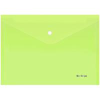 Папка-конверт на кнопке "Starlight", А4, 180 мкм, прозрачная салатовая