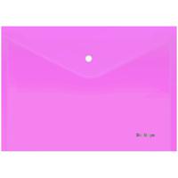 Папка-конверт на кнопке "Starlight", А4, 180 мкм, прозрачная розовая