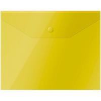 Папки-конверты на кнопке "OfficeSpace", А5, 150 мкм, полупрозрачные желтые, 10 штук (количество товаров в комплекте: 10)