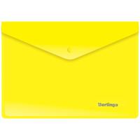 Папка-конверт на кнопке, A5+, 180 мкм, желтая, 10 штук (количество товаров в комплекте: 10)