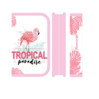 Пенал односекционный, большой "Tropical Paradise", с откидной планкой, 190х115 мм