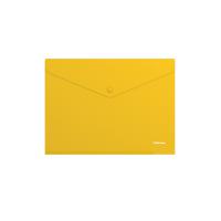 Папка-конверт на кнопке "Classic", непрозрачная, А4, желтая