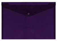 Папка-конверт с кнопкой, прозрачная фиолетовая