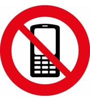 Информационная наклейка "Запрещено использовать телефон"