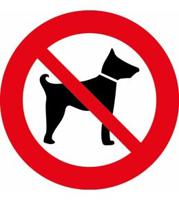 Информационная наклейка "Запрещено с собаками"