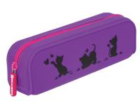 Пенал-косметичка силиконовый "Kittens", 20х5х6 см, цвет фиолетовый