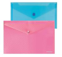 Папка-конверт "Envelope folder", А4, на кнопке, диагональ, прозрачная