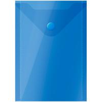 Папка-конверт на кнопке, А6, 150 мкм, полупрозрачная, синяя