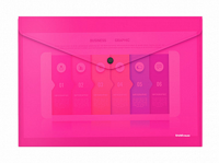 Папка-конверт на кнопке "Glossy Neon", непрозрачная, A4, розовая