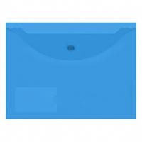 Папка-конверт на кнопке с карманом для визитки, 0,15 мм, А4, синяя
